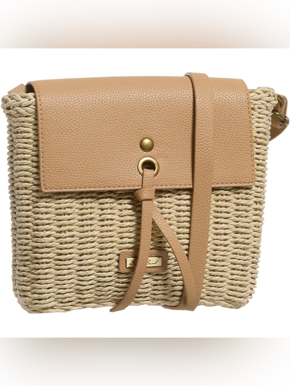 NWT! Sun N Sand Woven Paper Straw Crossbody Bag, Natural